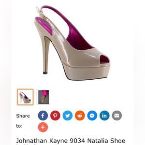 Jonathan Kanye Peep toe beige patent leather heels. size 7. New, never worn.